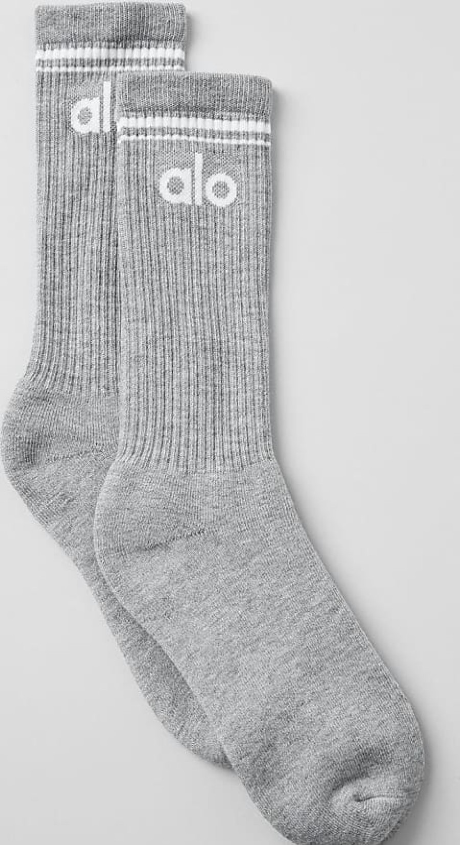 Hommes Alo Yoga Sous-Vetement | Chaussettes Retro En Gris Chine Athletique/Blanc, Taille : Medium