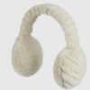 Femmes Barth Cache-Oreilles | Cache-Oreilles En Peau De Mouton Avec Double G, Blanc