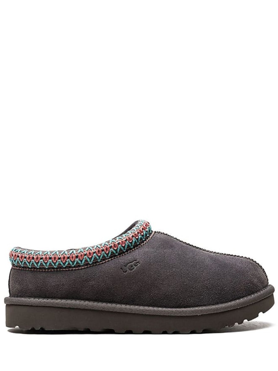 Femmes Flatté Chaussons | Pantoufles Tasman A Points Contrastes - Femme - Caoutchouc/Tencel/Suede/Laine Recyclee - 11 - Gris