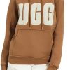 Femmes Alo Yoga Chandails | Ugg(R) Rey Fluffy Logo Sweat A Capuche En Chataigne/Platre Chez Nordstrom, Taille X-Small