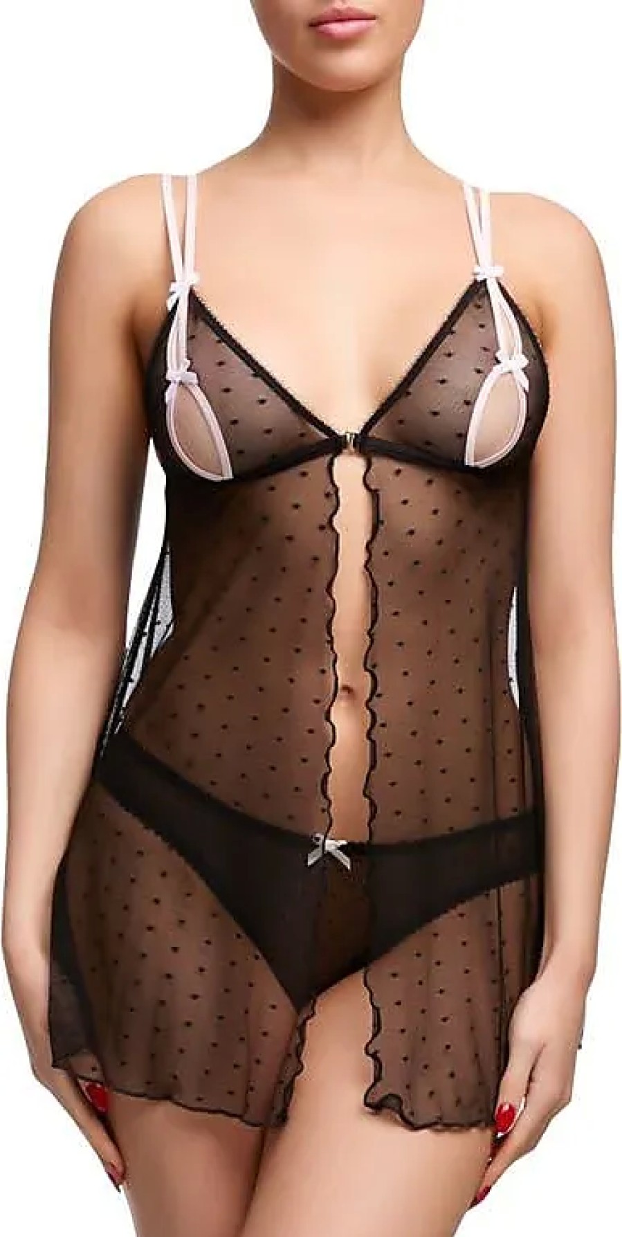 Femmes Maison Essentielle Vetements De Detente | Chemise Babydoll A Decoupes Coquine En Noir Chez Nordstrom, Taille Moyenne