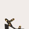 Femmes Prada Chaussures En Cuir | Sandale Roman Stud En Cuir De Veau 60 Mm Femme Noir 35.5