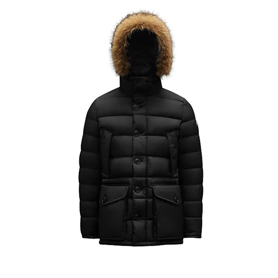 Hommes Moncler Vestes | Doudoune Longue Cluny Noir Taille 2