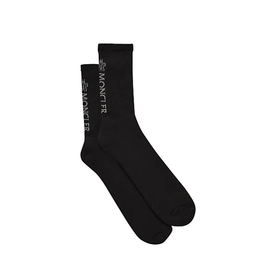 Hommes Alo Yoga Sous-Vetement | Chaussettes Logo Coton Noir Taille M