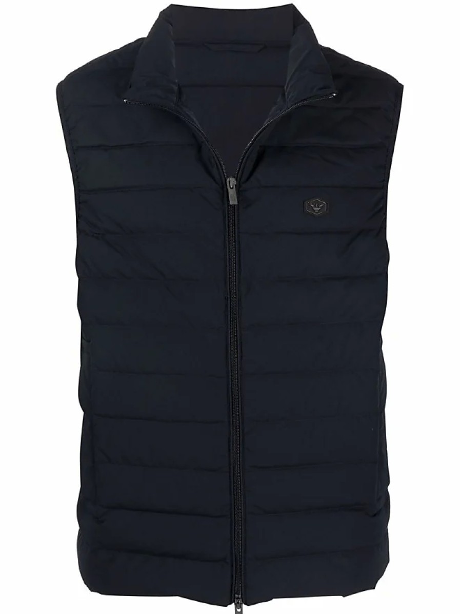 Hommes Moncler Gilets | Gilet-Veste Rembourre - Homme - Plume/Polyester/Polyester/Polyurethane - 56 - Bleu