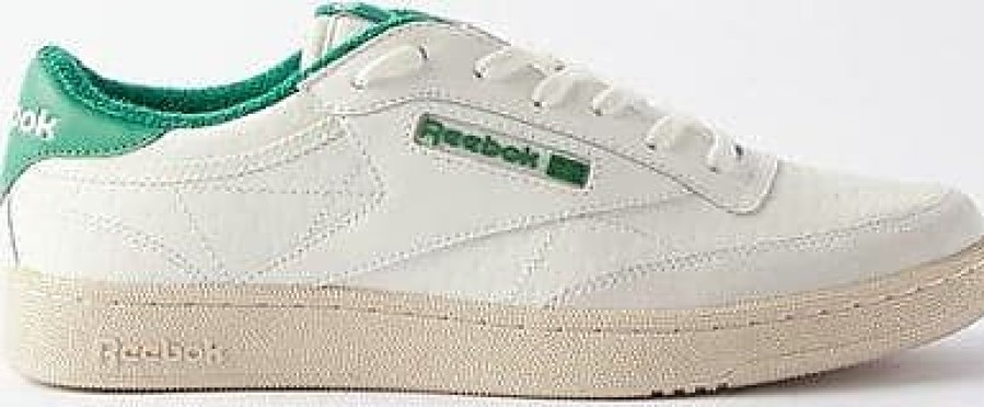 Femmes Reebok Baskets | Baskets En Cuir Club C - Femme - Blanc Vert