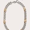 Hommes Ferragamo Bijoux | Collier Chaine Metal Vlogo Homme Or Uni