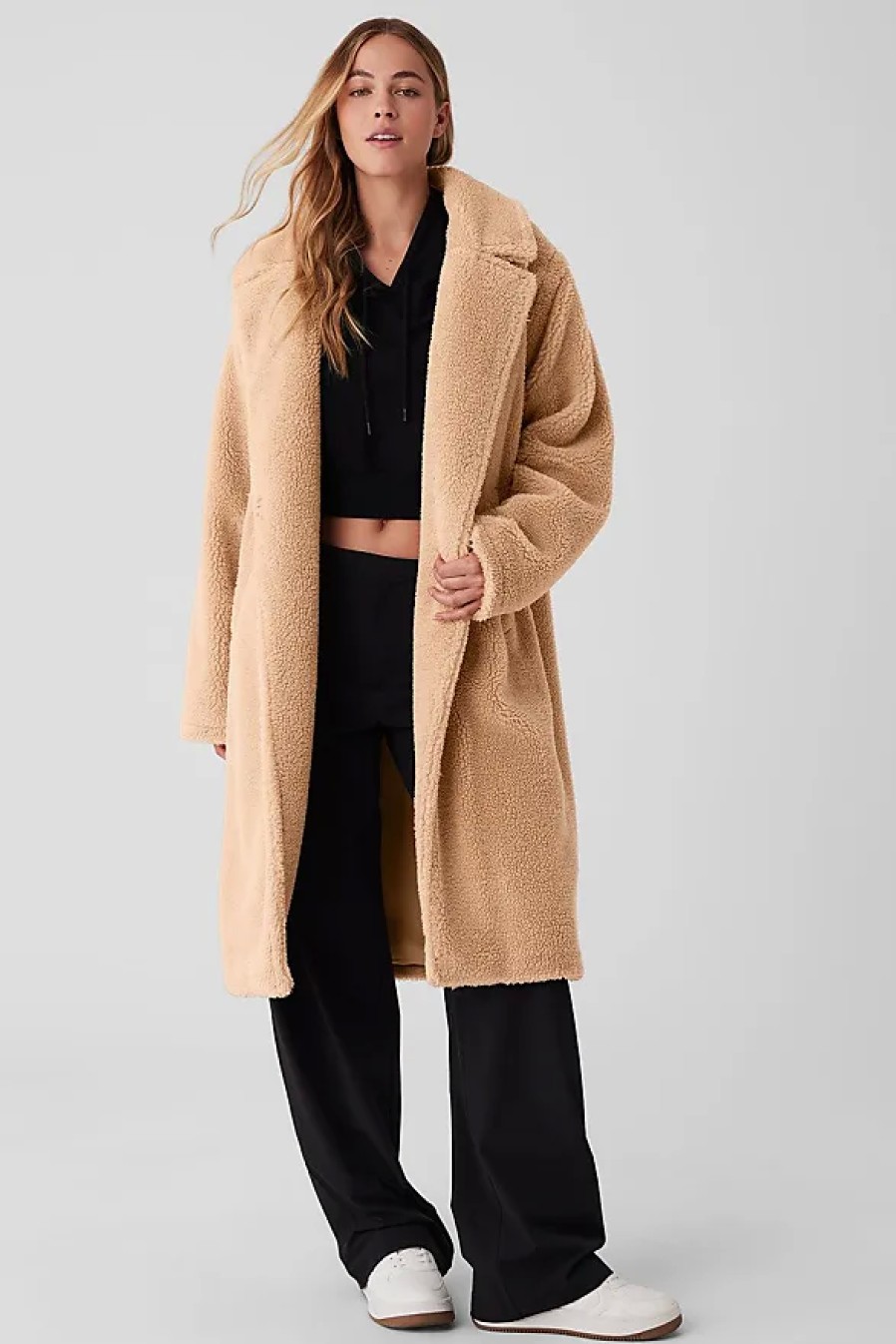 Femmes Boden Manteaux | Veste Trench Sherpa Surdimensionnee En Beige Chameau, Taille: Moyen