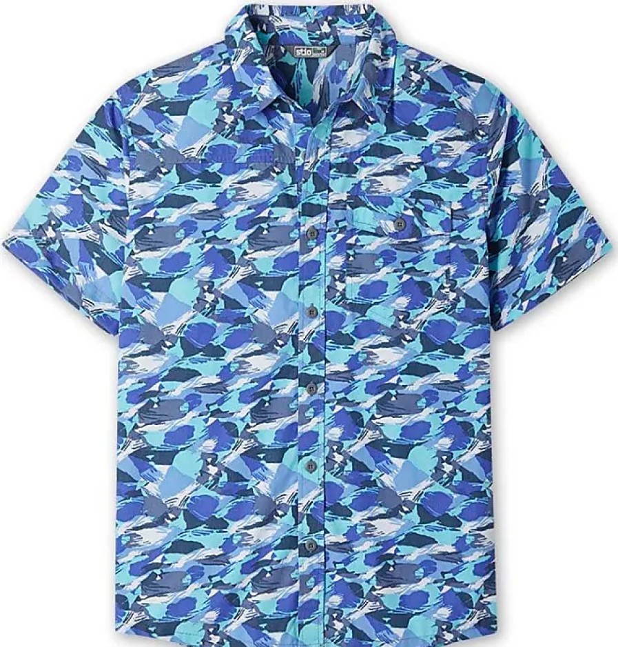 Hommes Paul Smith Chemises | Chemise Curtis Camp A Manches Courtes Pour Homme, Taille Extra Large En Camouflage Hot Spring Brush Stroke | Coton