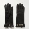 Femmes Ferragamo Gants | Gants En Cuir Ornes Doubles De Cachemire - Noir - 6.5,7,7.5,8,8.5