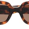 Femmes Ferragamo Des Lunettes De Soleil | Lunettes De Soleil A Monture Rectangulaire Thia - Unisexe - Acetate - Taille Unique - Marron