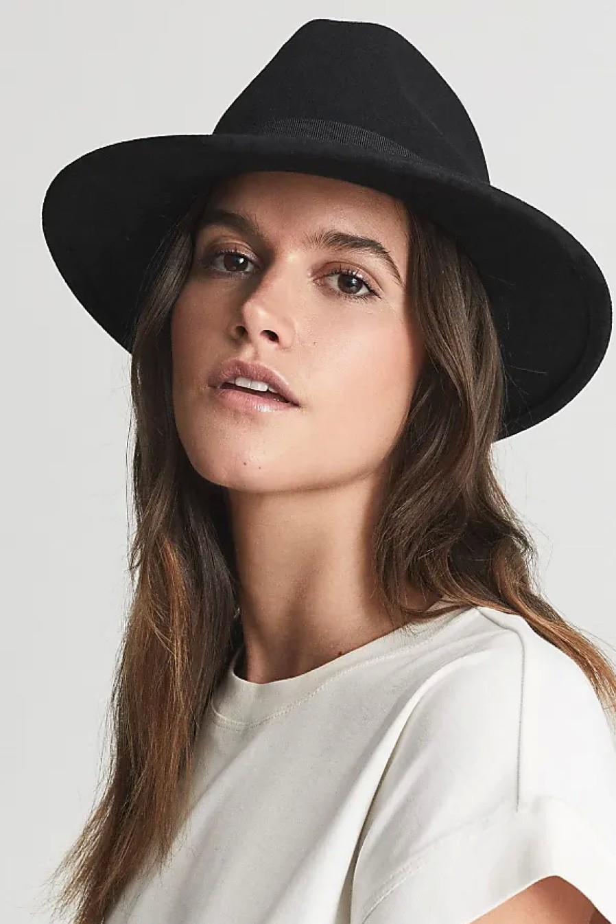 Femmes Tous les saints Chapeaux | Ashbourne - Chapeau Fedora En Laine Noire, M/L