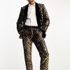 Hommes Asos Pantalon | Pantalon De Costume A Paillettes Coupe Skinny En Or Chez Nordstrom, Taille 30 X 30