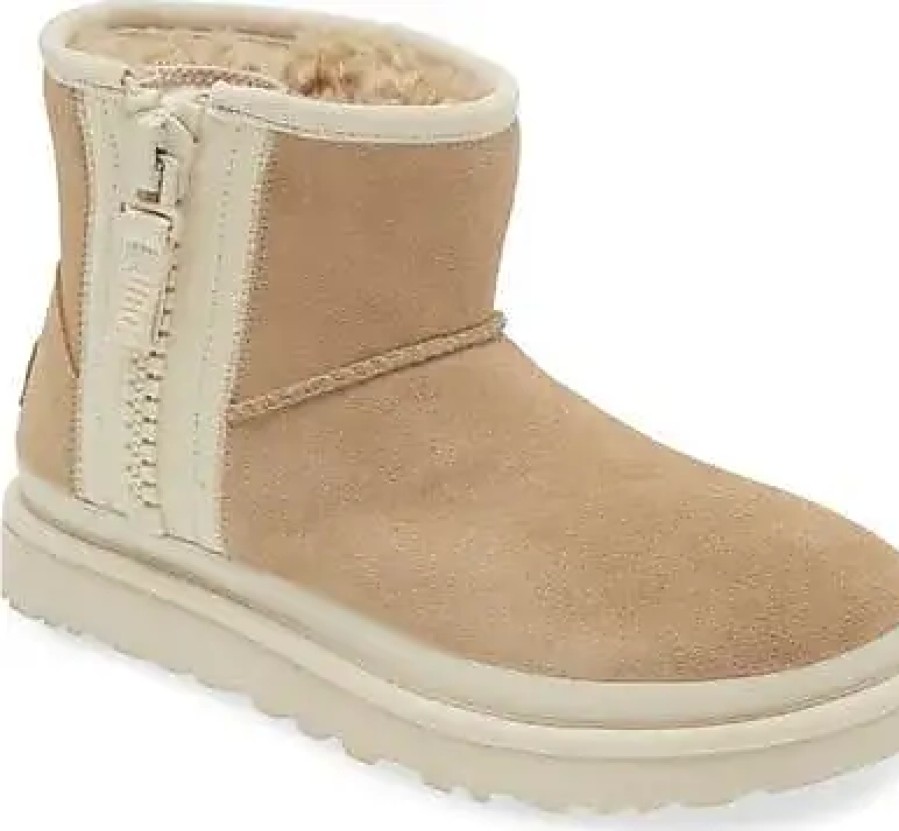 Femmes Pedro García Bottines | Ugg(R) Mini Classic Zip Bootie En Graines De Moutarde/Contraste Naturel Chez Nordstrom, Taille 11