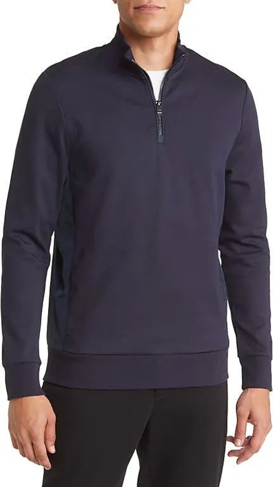 Hommes Róhe Chandails | Sweat-Shirt Sidney Quarter Zip En Bleu Marine Chez Nordstrom, Taille Xxx-Large