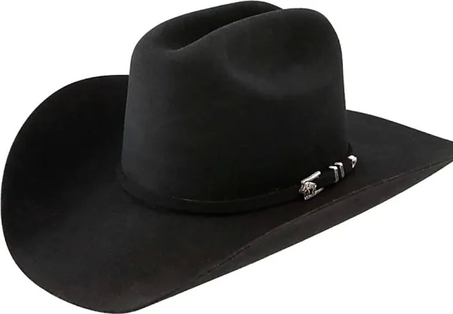 Hommes Nordstrom Chapeaux | Chapeau De Cowboy En Laine De Buffle Apache 4X Pour Homme Noir 7 3/4