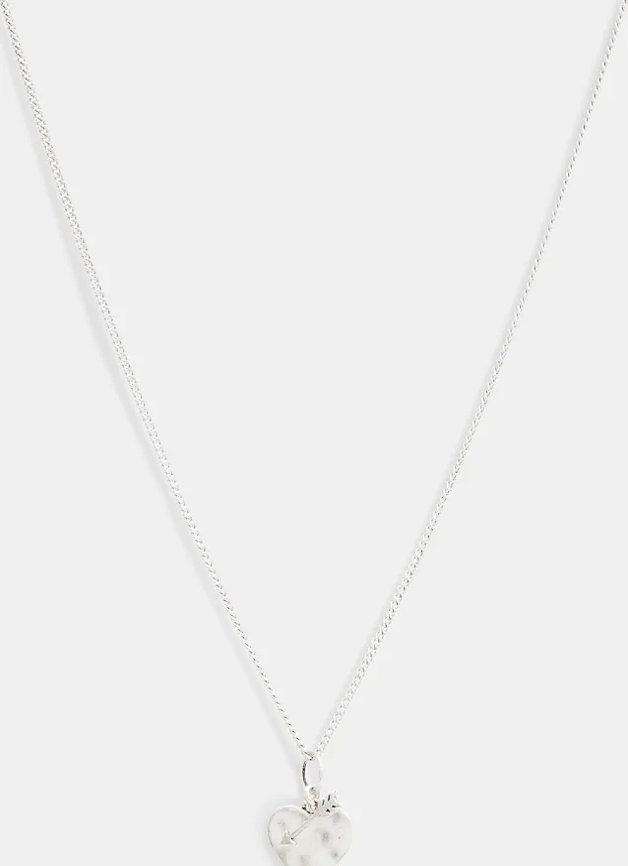 Hommes Majé Bijoux | Collier En Argent Sterling Avec Fleche En Forme De Coeur