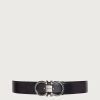 Hommes Ferragamo Ceintures | Ceinture Gancini Reversible Et Ajustable Homme Noir/Hickory Taille 105Cm