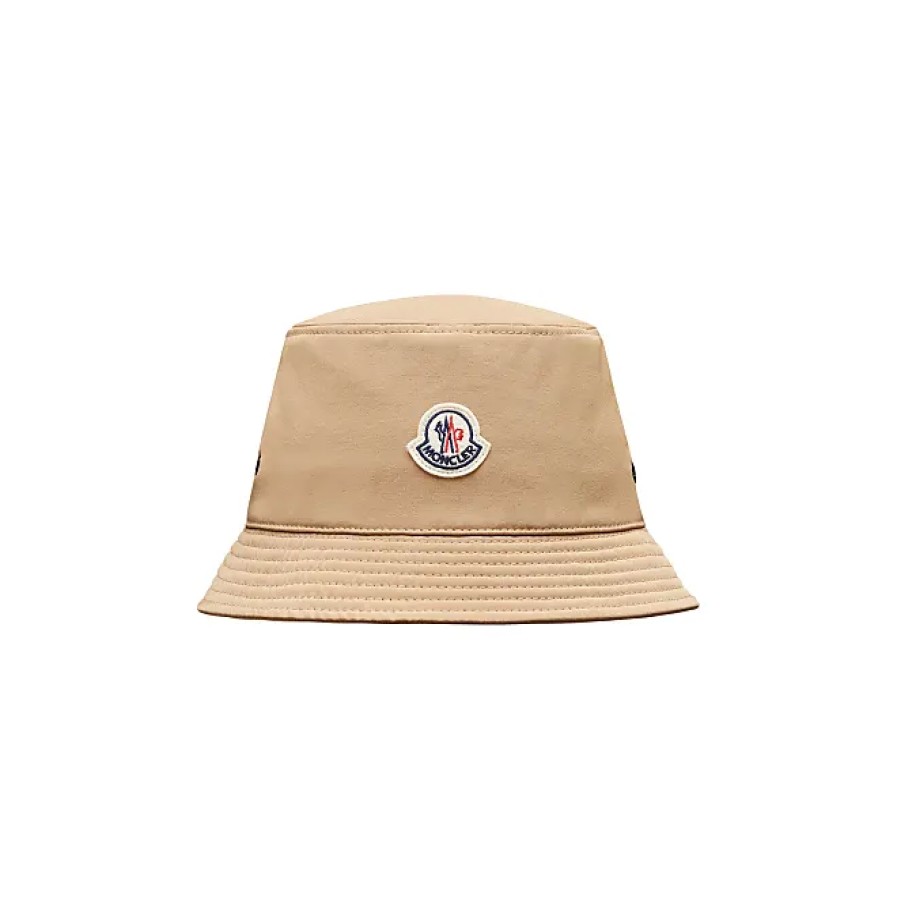 Femmes Moncler Chapeaux | Chapeau Bob En Coton Beige Taille M