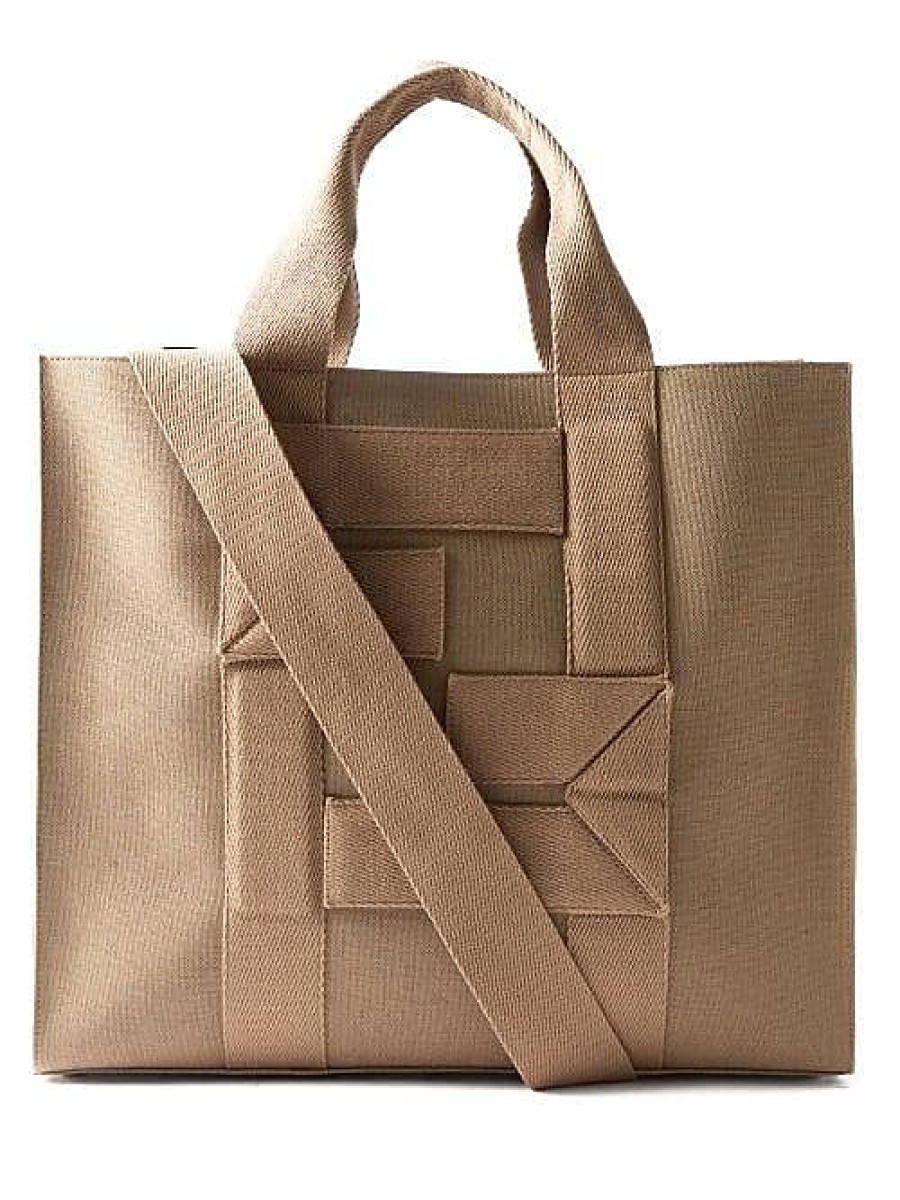 Hommes Bottega Vénéta Sacs | Sac Fourre-Tout En Toile Avec Logo Ff - Homme - Beige