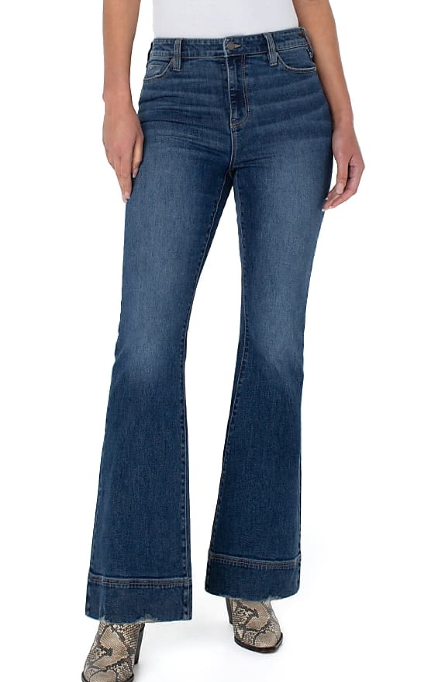 Femmes Mère Jeans | Liverpool Hannah Flare Taille Haute Avec Ourlet Large Eco