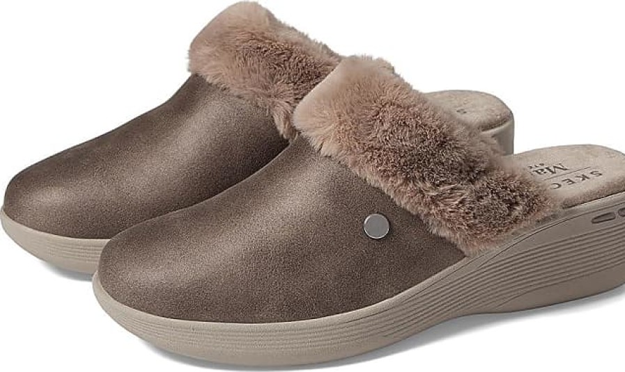 Femmes Flatté Chaussons | Martha Stewart - Pier Lite - Cosy High (Taupe Fonce) Chaussures Pour Femmes