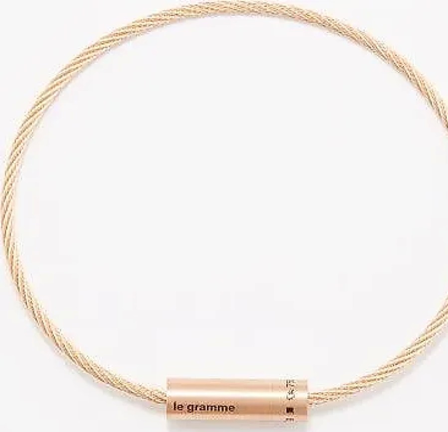 Hommes Ross-Simons Bijoux | Bracelet Cable En Or Rose 11G 18 Carats - Homme - Or Rouge