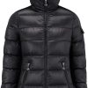 Femmes Moncler Vestes | Doudoune Courte Glements Noir Taille 3