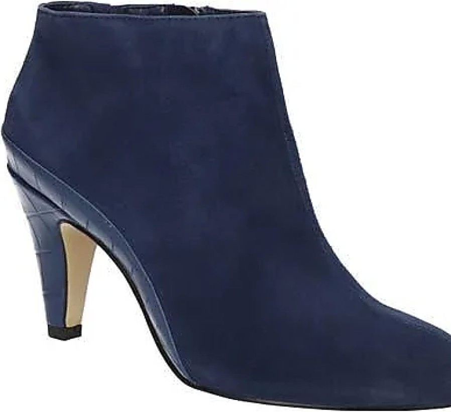 Femmes Donald J Pliner Bottines | Bottine Brennan En Cuir Suede Bleu Marine/Croco Chez Nordstrom, Taille 8,5