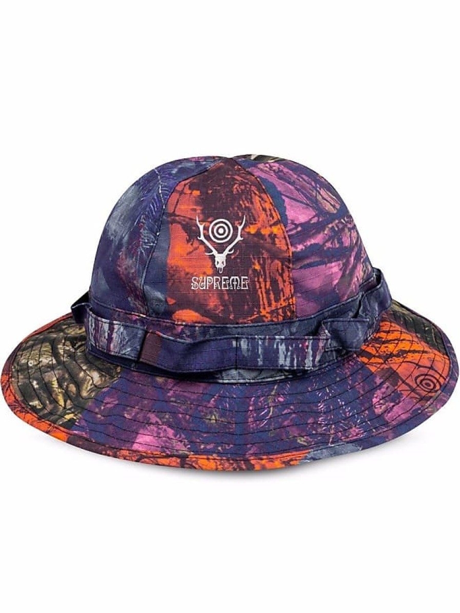 Hommes Quiksilver Chapeaux | Chapeau X South2 West8 Camo Jungle - Unisexe - Polyester - S/M - Orange