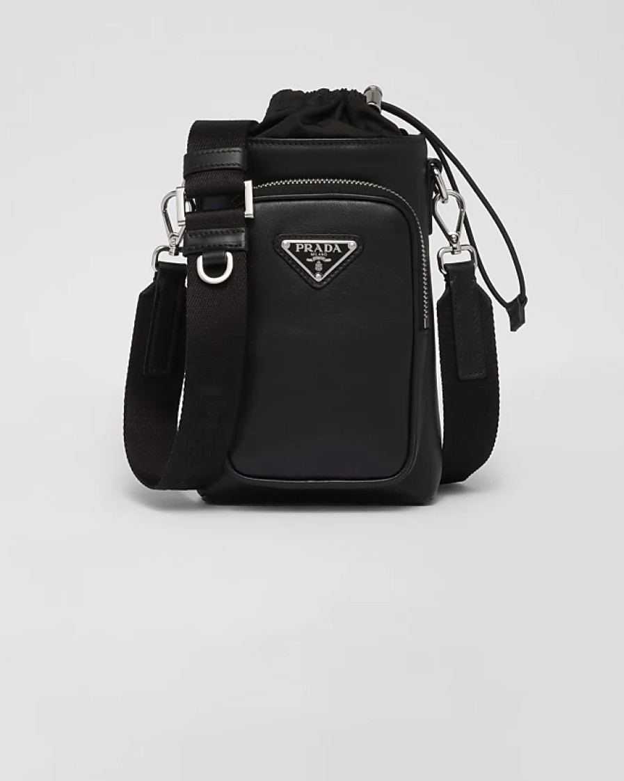 Hommes Prada Sacs | Etui En Cuir Pour Smartphone