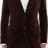 Hommes Emporio Armani Costumes | Veste De Costume En Velours De Coton A Simple Boutonnage Cooper