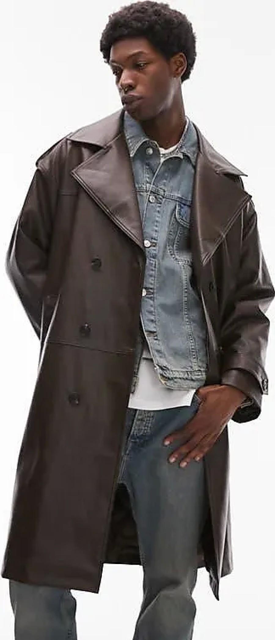 Hommes Alo Yoga Manteaux | Trench-Coat En Similicuir Marron Chez Nordstrom, Taille X-Large