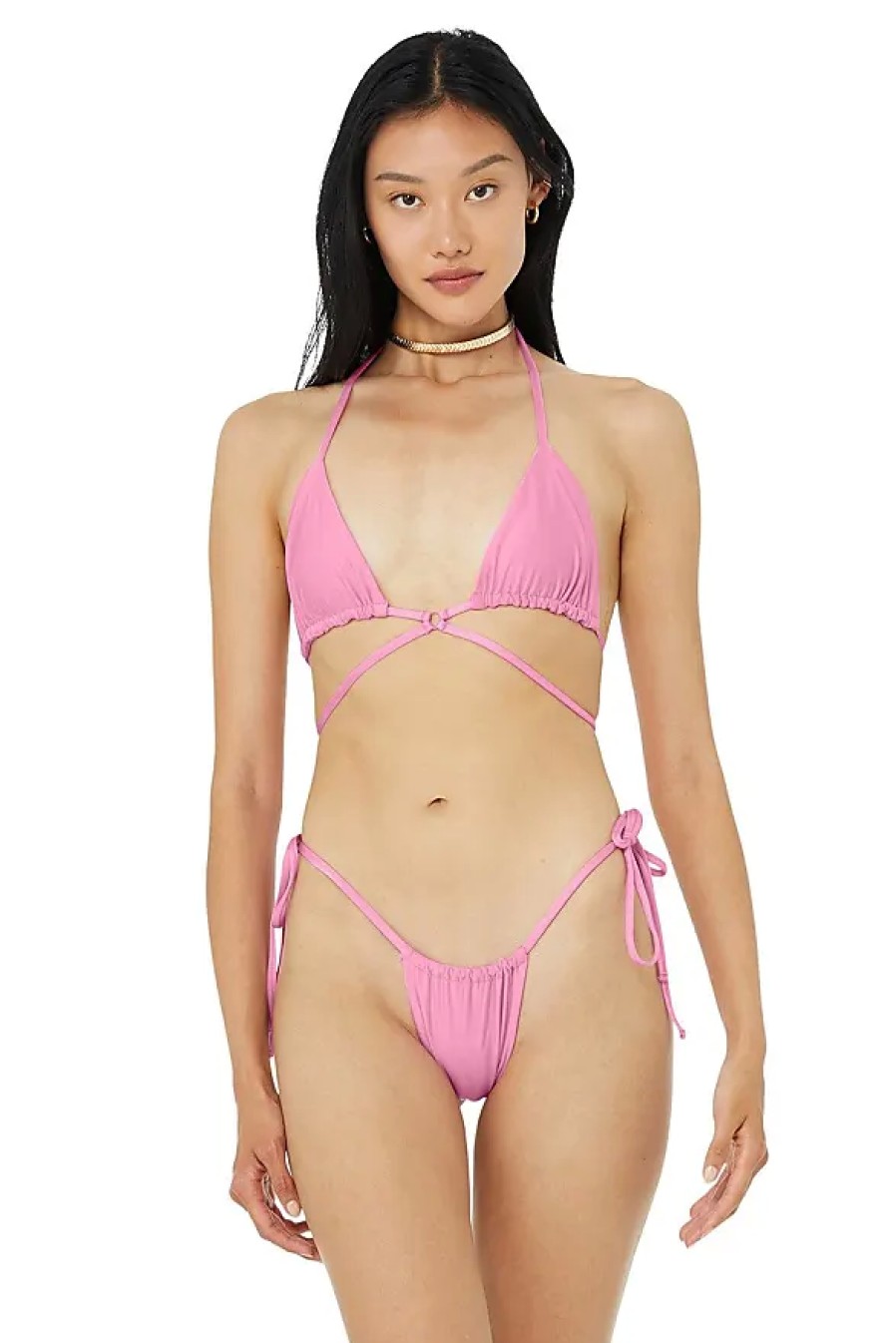 Femmes Reiss Maillots De Bain | Alo X Frankies Bikinis Tatum Top En Rose Annees 90, Taille : Medium