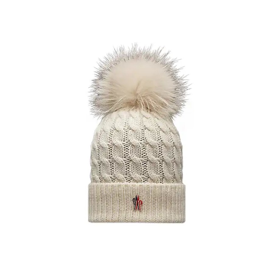 Femmes Tous les saints Chapeaux D'Hiver | Bonnet En Laine Avec Pompon Blanc Taille Unique