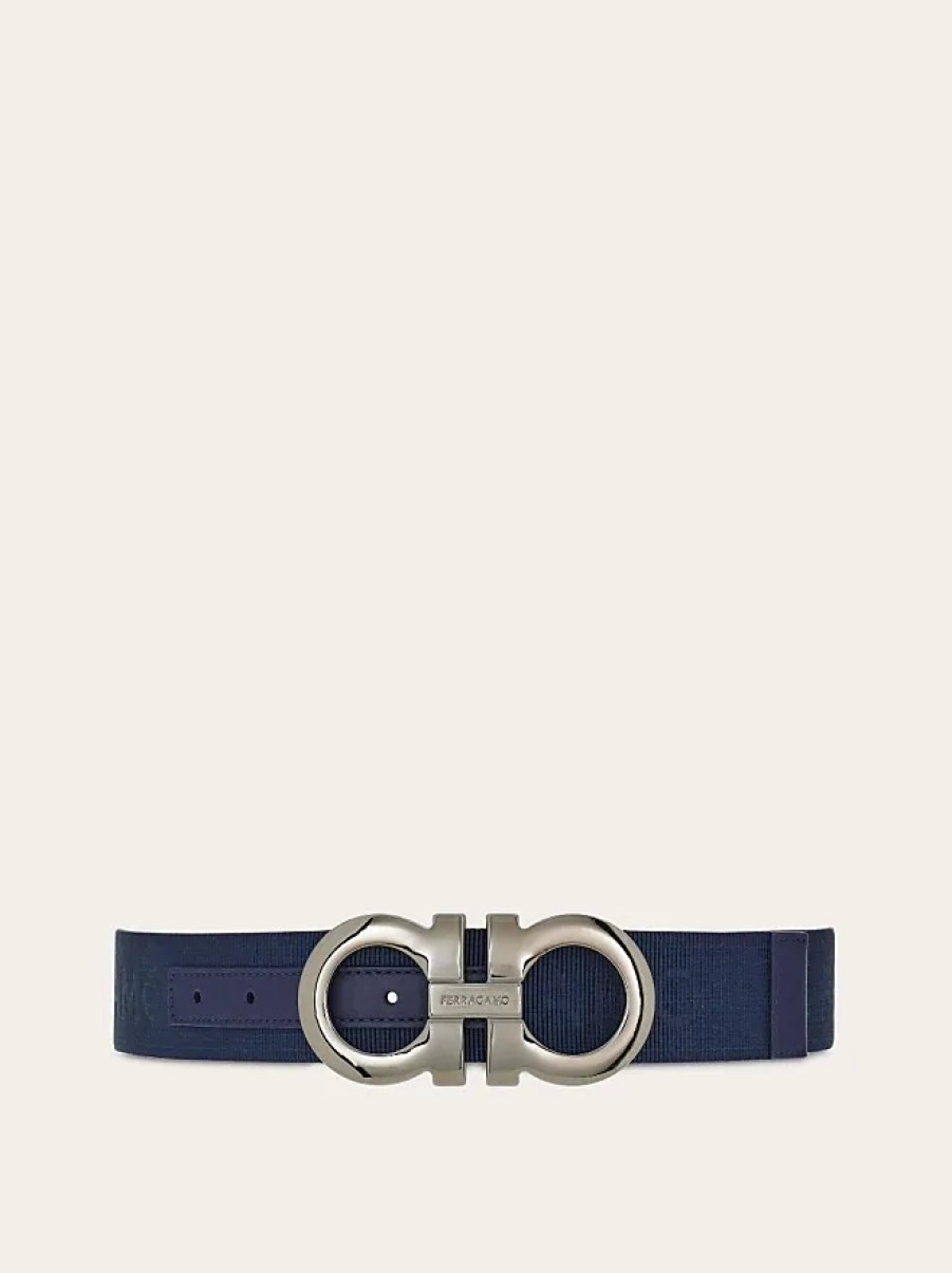 Hommes Boden Ceintures | Ceinture Gancini Fixe Homme Bleu Nuit Taille 105Cm