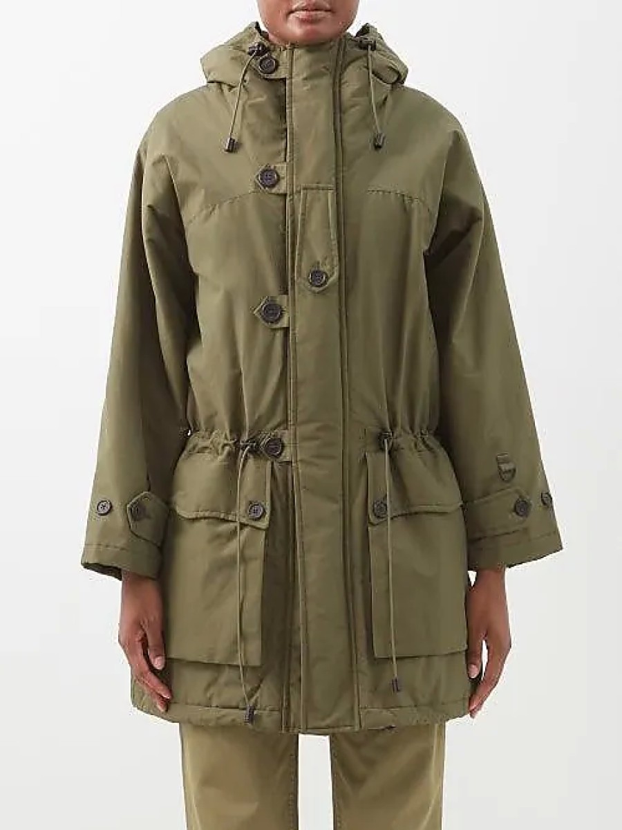 Hommes Moncler Manteaux | Parka A Capuche En Toile De Coton Fergie