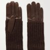 Femmes Beau Stockholm Gants | Gants Coteles En Cachemire Et Cuir - Marron - 6.5,7,7.5,8,8.5