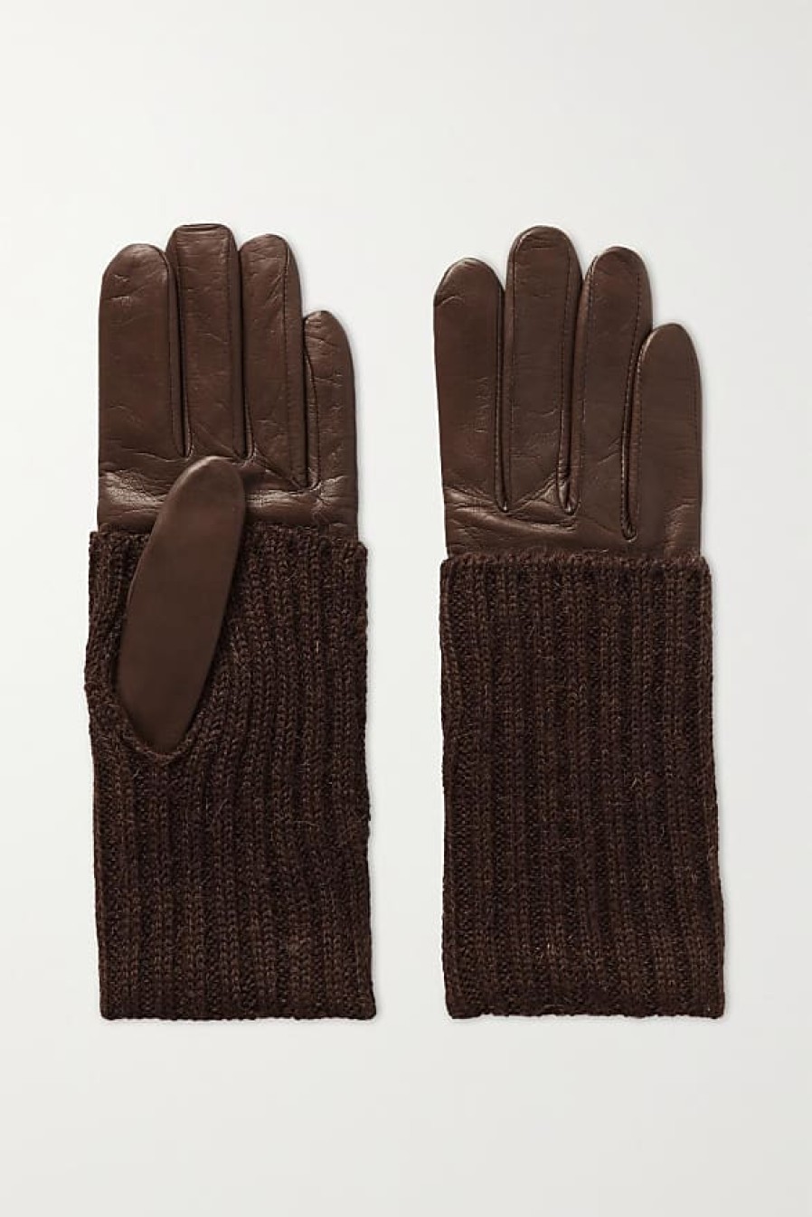 Femmes Beau Stockholm Gants | Gants Coteles En Cachemire Et Cuir - Marron - 6.5,7,7.5,8,8.5