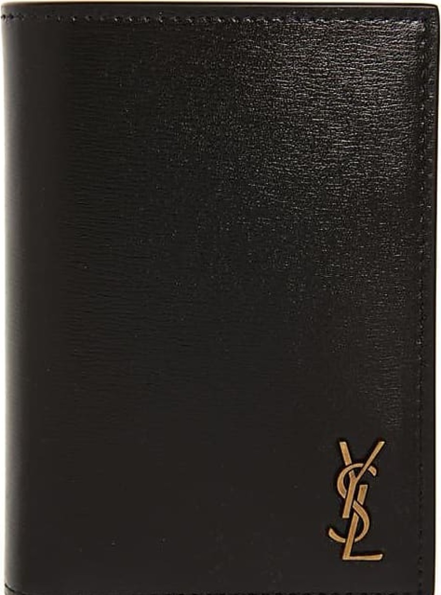 Hommes Mont blanc Portefeuilles | Portefeuille En Cuir A Deux Volets Ysl Monogram En Noir Chez Nordstrom