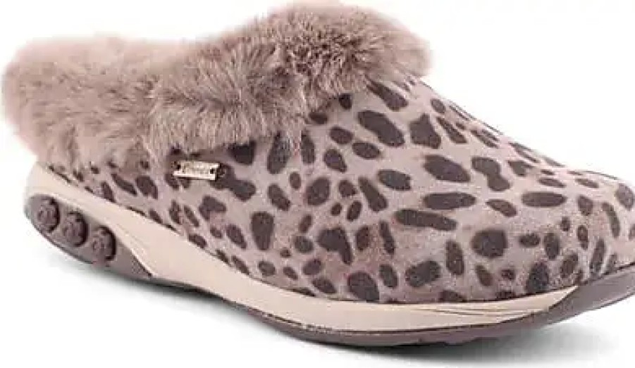 Femmes Ganni Chaussons | Pantoufle Scarlett En Peau De Mouton Veritable En Cuir Imprime Leopard Chez Nordstrom, Taille 10,5-11Us