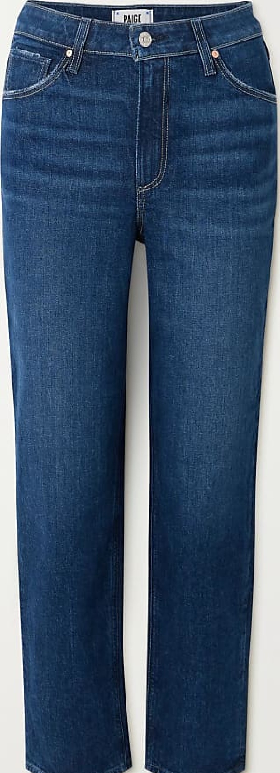 Femmes Reiss Jeans | Jean Biologique Court Extensible A Taille Haute Et Jambe Droite Sarah + Net Sustain - Bleu - 23,24,25,26,27,28,29,30,31,32