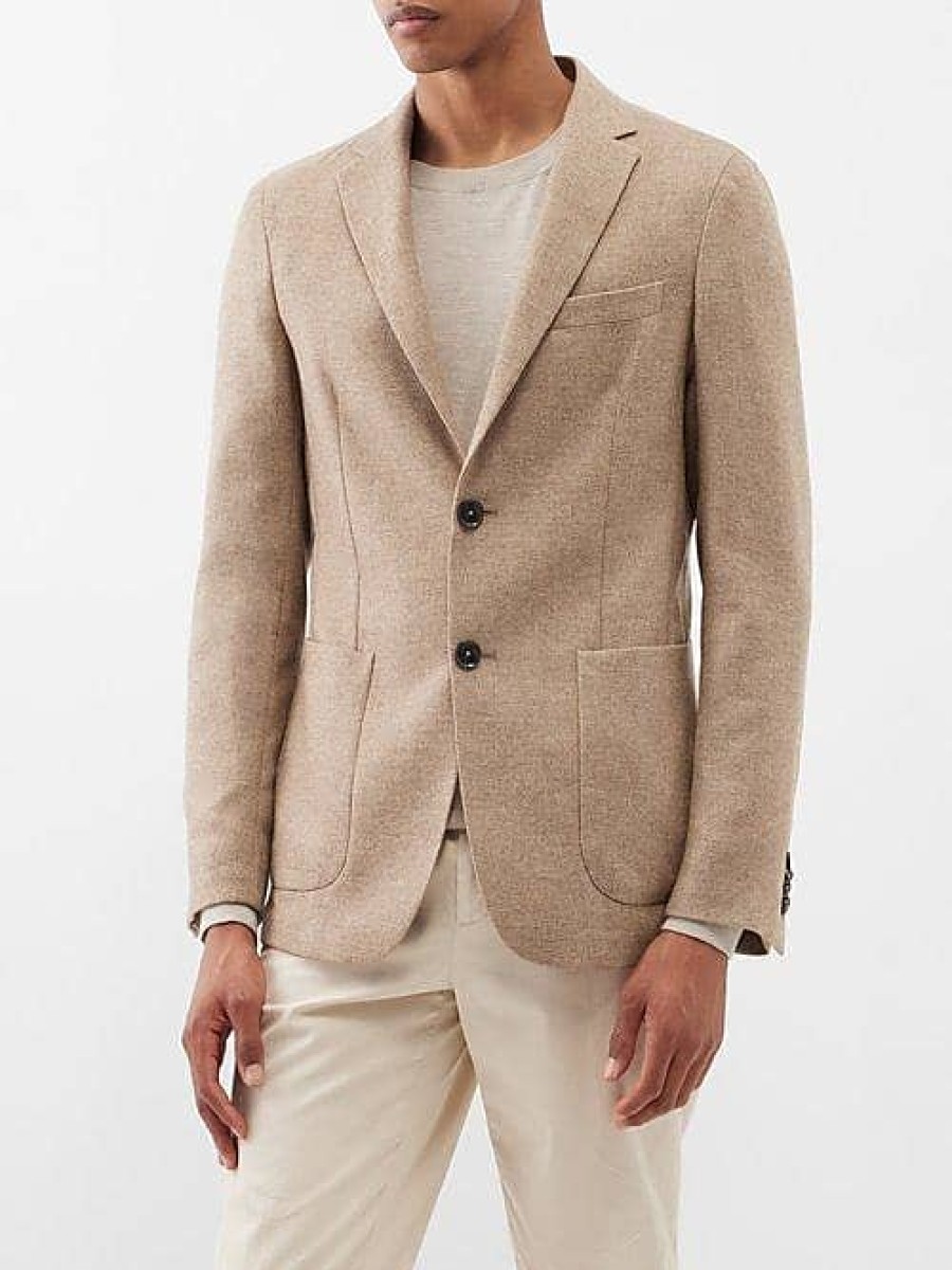 Hommes Paul Smith Costumes | Zegna - Blazer En Laine Melangee A Simple Boutonnage