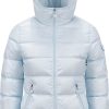 Femmes Moncler Vestes | Doudoune Courte Gles Bleu Taille 2