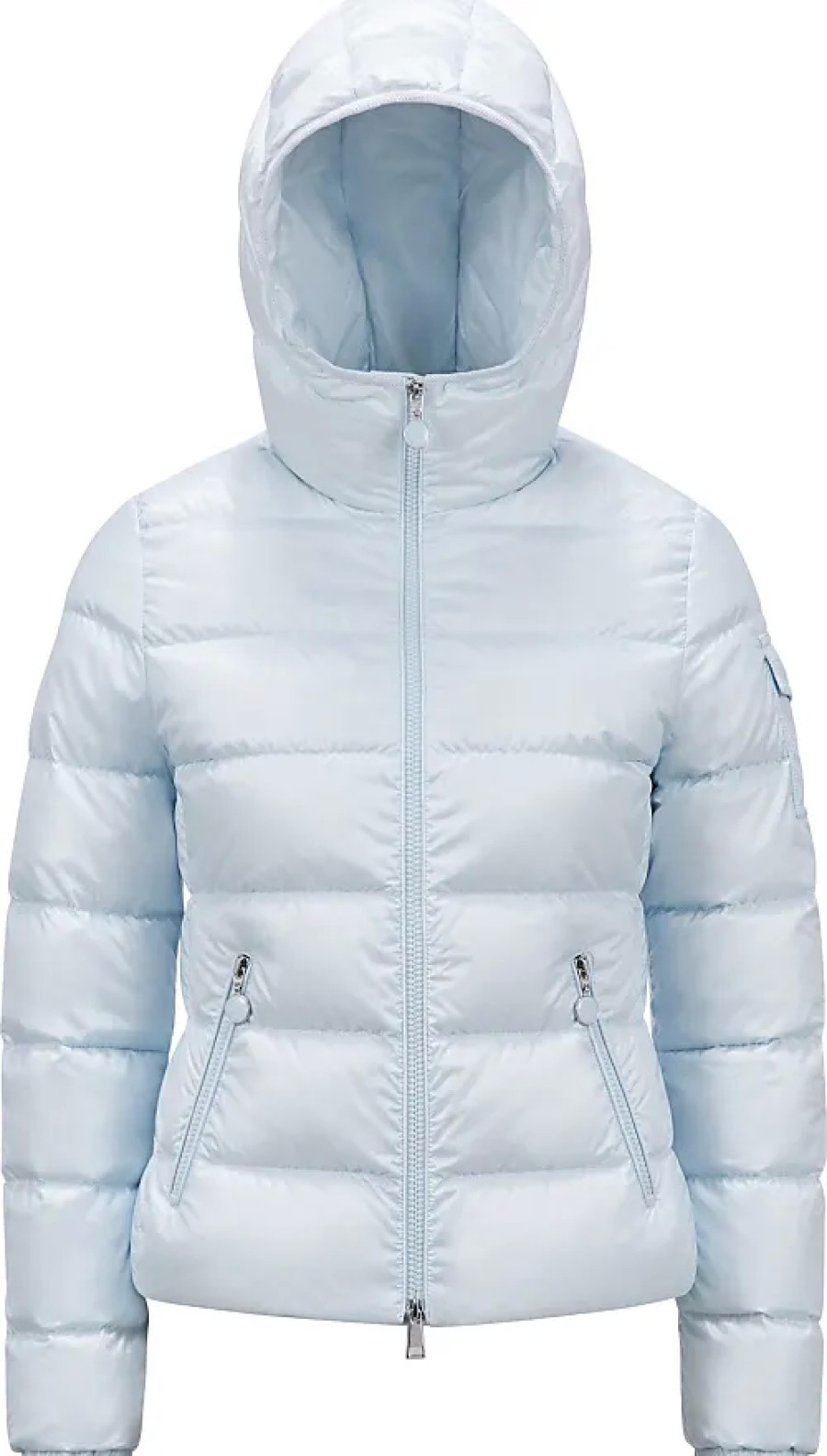 Femmes Moncler Vestes | Doudoune Courte Gles Bleu Taille 2