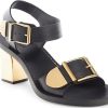 Femmes Prada Chaussures En Cuir | Sandale Rebecca En Noir Chez Nordstrom, Taille 5,5Us