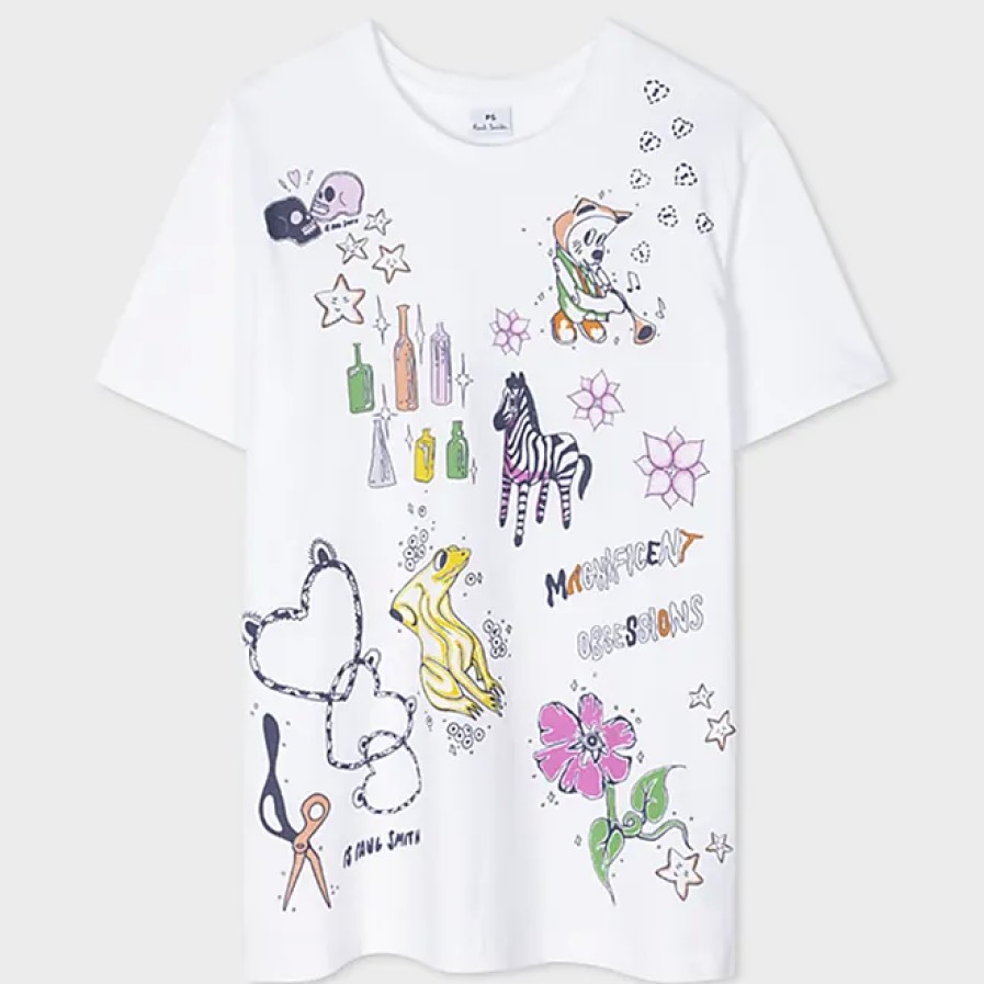 Femmes Balenciaga T-Shirts | T-Shirt Autocollant Pour Femme