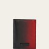 Hommes Ferragamo Portefeuilles | Porte-Cartes De Credit Bicolore Homme Rouge Flamme/Noir