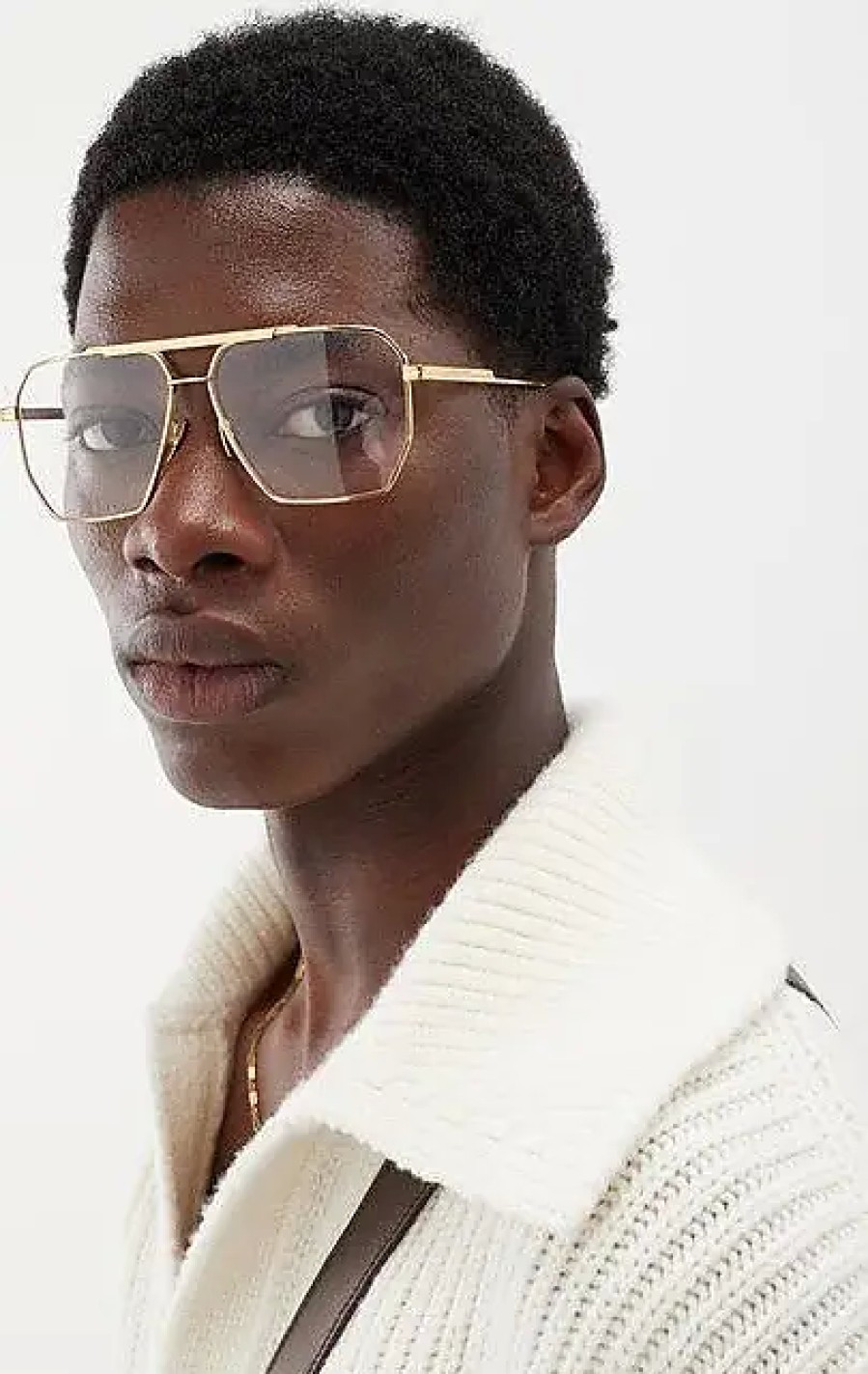 Hommes Ferragamo Des Lunettes De Soleil | Lunettes En Metal Aviateur - Hommes - Or