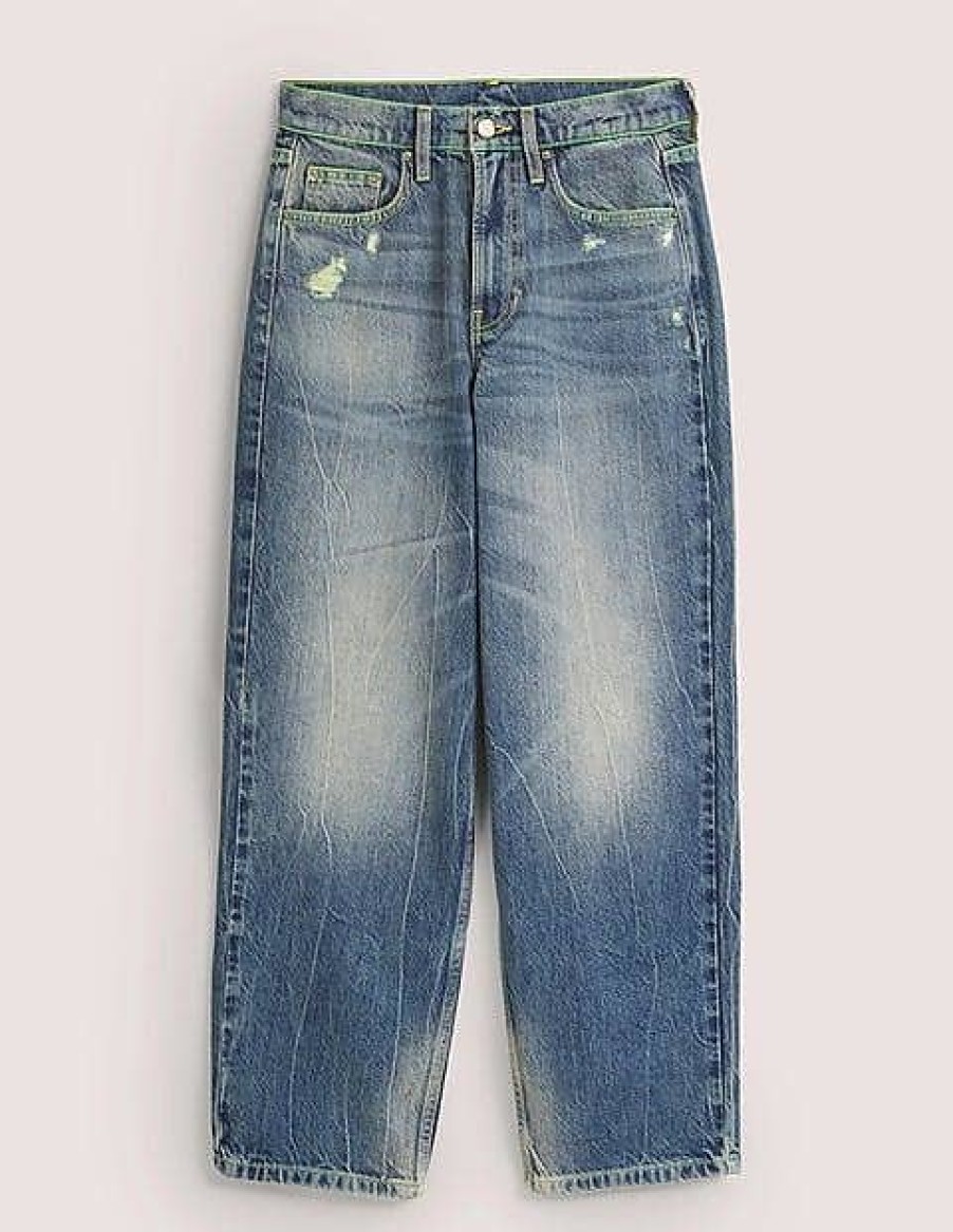 Femmes Cadre Denim Jeans | Jean Fusele Taille Haute Teinte Verte Femme Boden